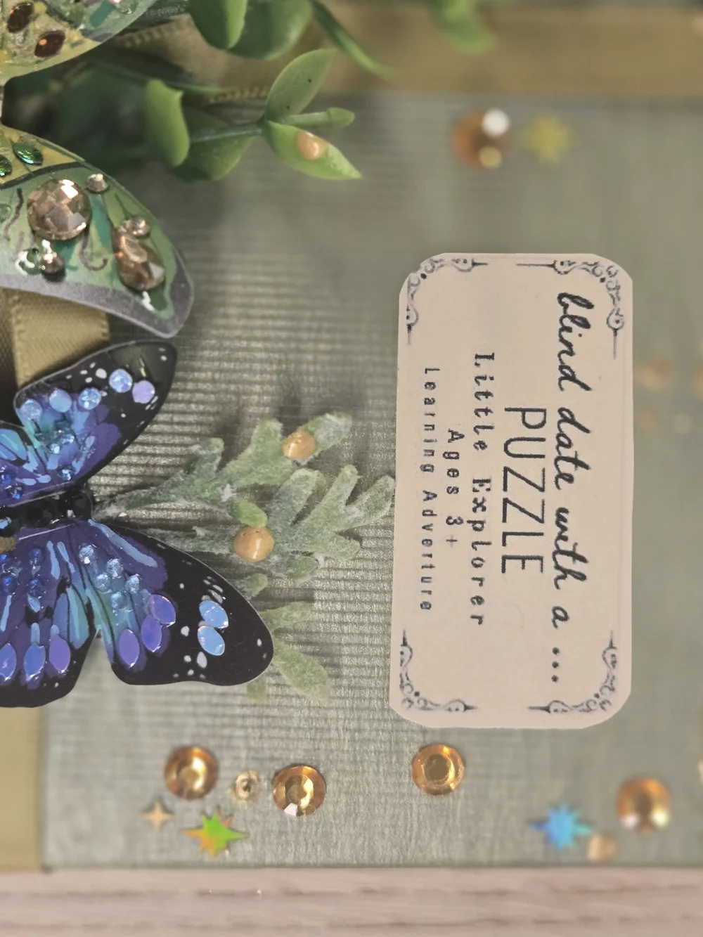 Little Explorer Blue & Green Butterfly Puzzle by